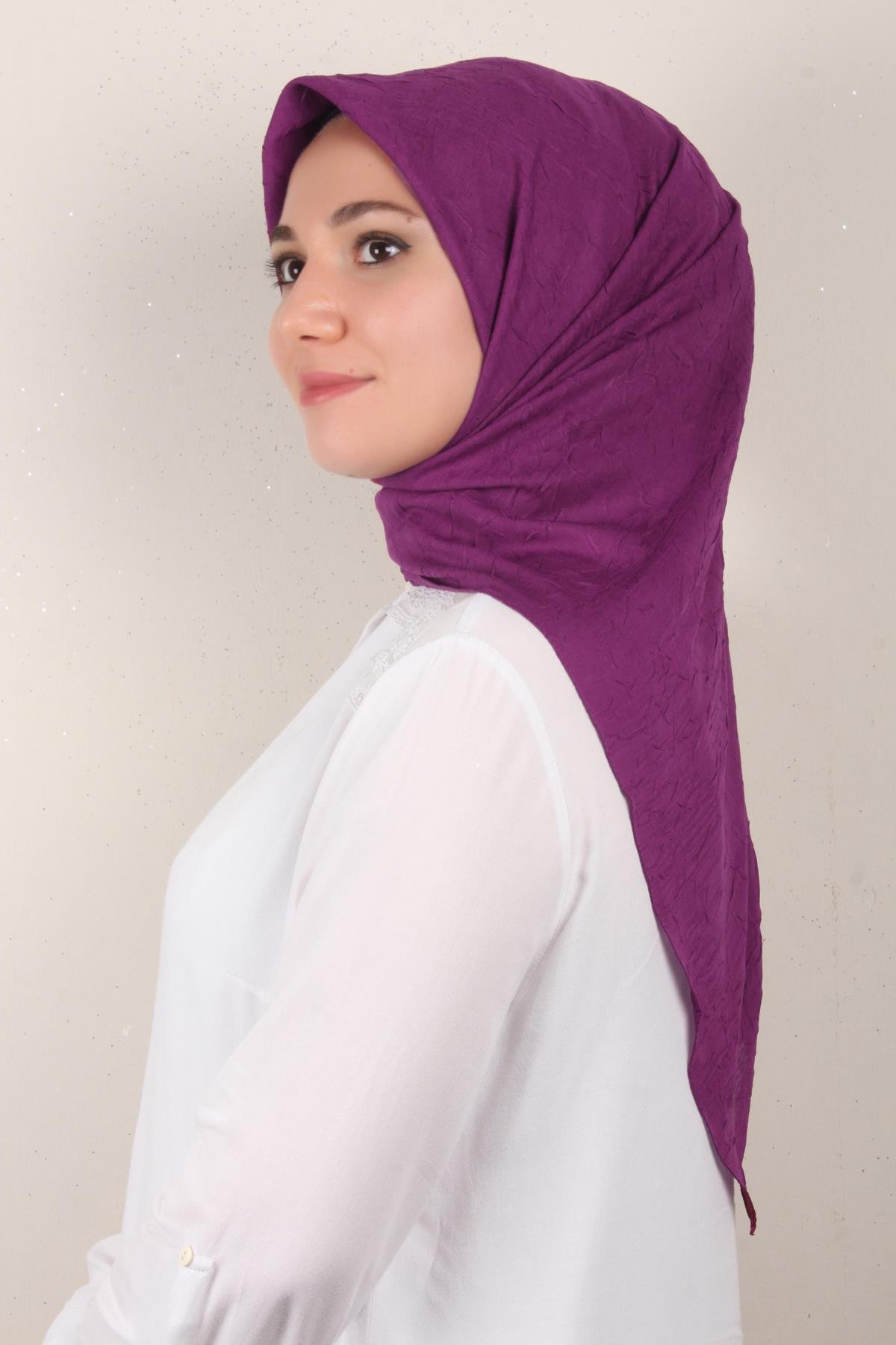 Bambu Kraşlı Eşarp 3081-46 Mor