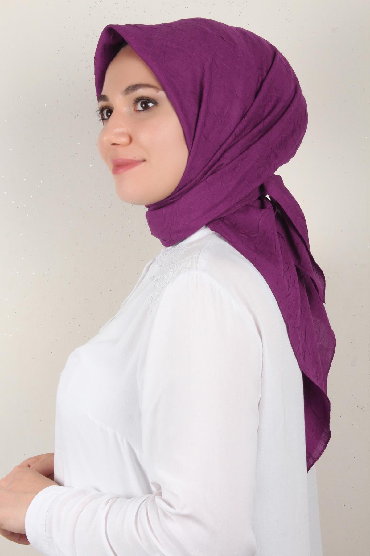 Bambu Kraşlı Eşarp 3081-46 Mor