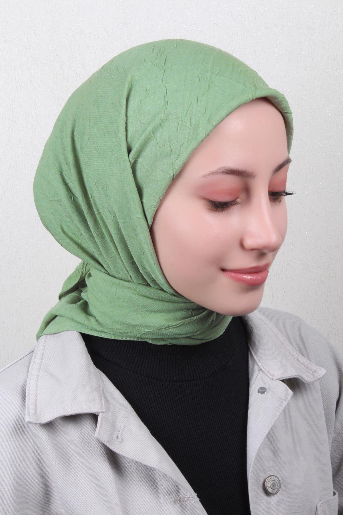 Bambu Kraşlı Eşarp 3081-55 Çağla Yeşili