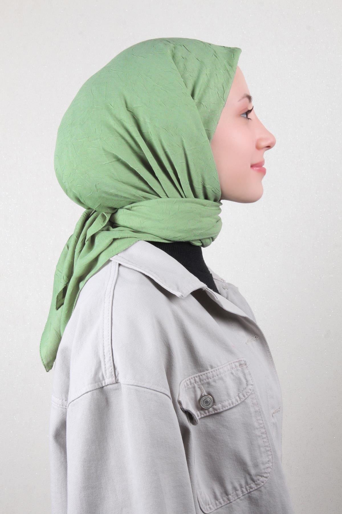 Bambu Kraşlı Eşarp 3081-55 Çağla Yeşili