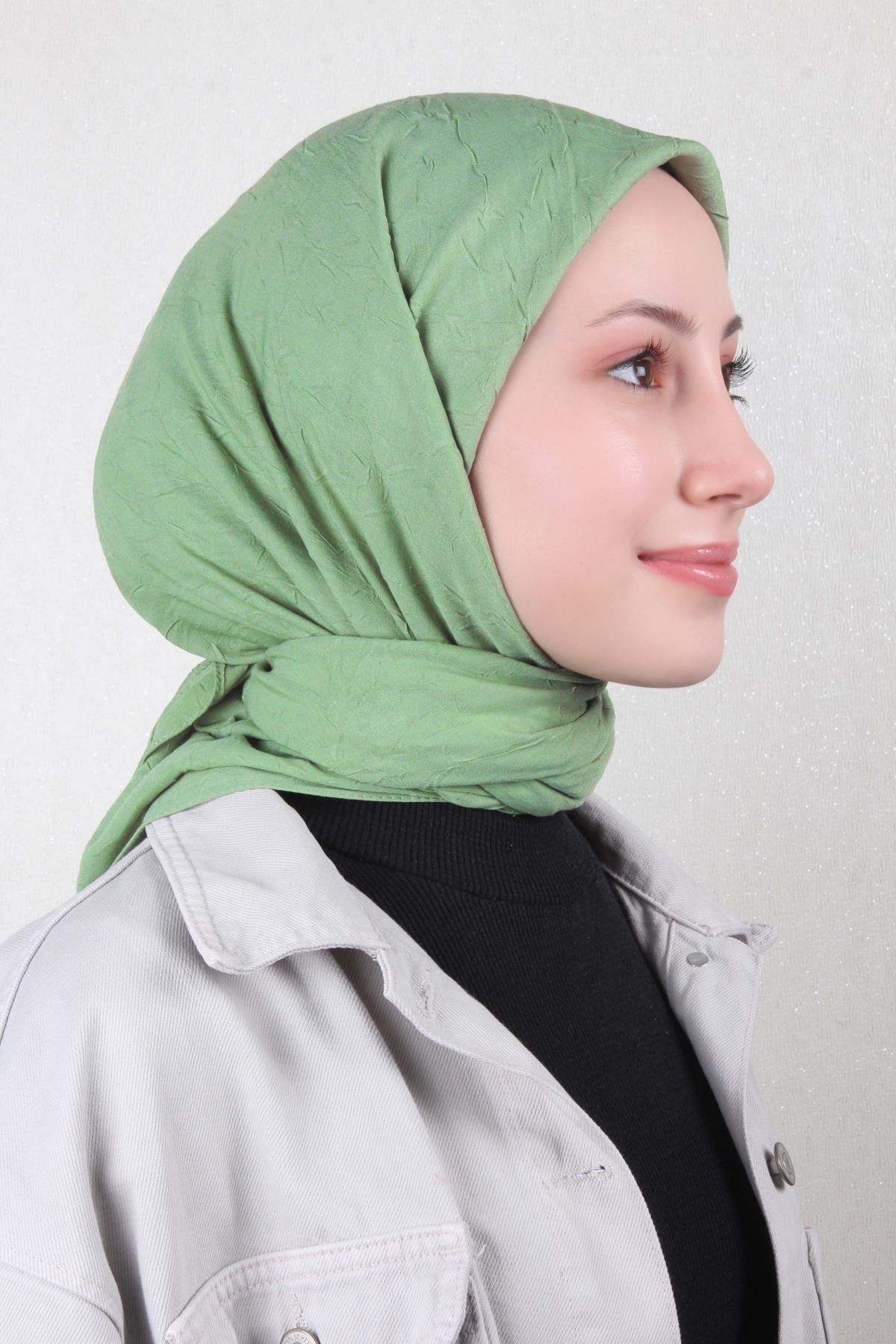 Bambu Kraşlı Eşarp 3081-55 Çağla Yeşili