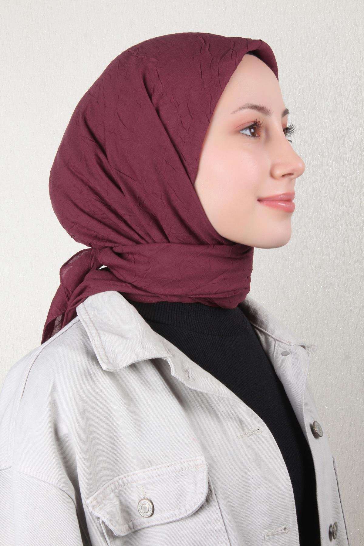 Bambu Kraşlı Eşarp 3081-57 Bordo