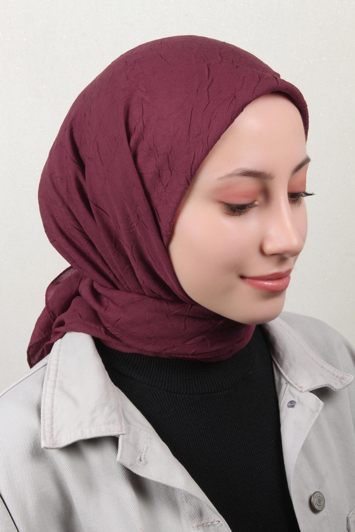 Bambu Kraşlı Eşarp 3081-57 Bordo