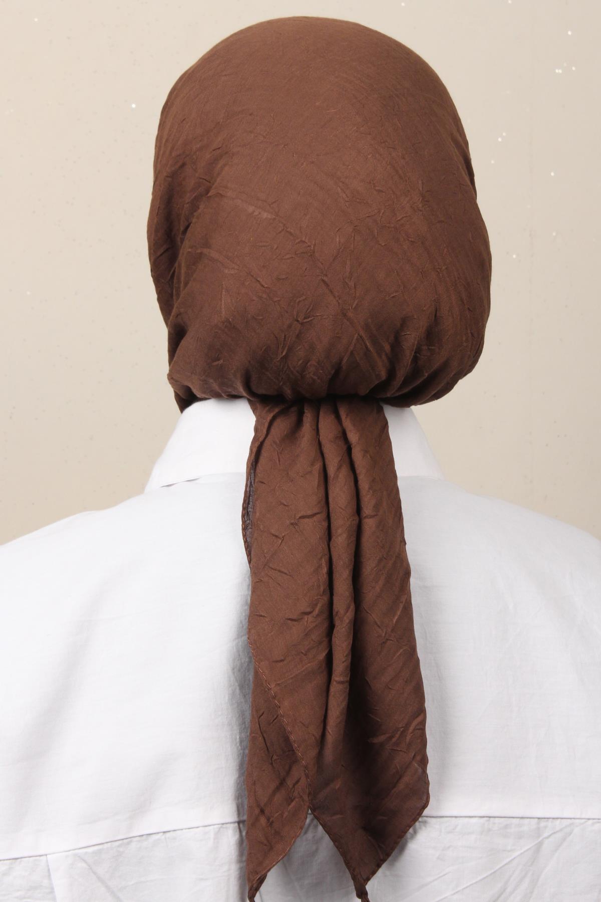 Bambu Kraşlı Eşarp 3081-71 Kahve 