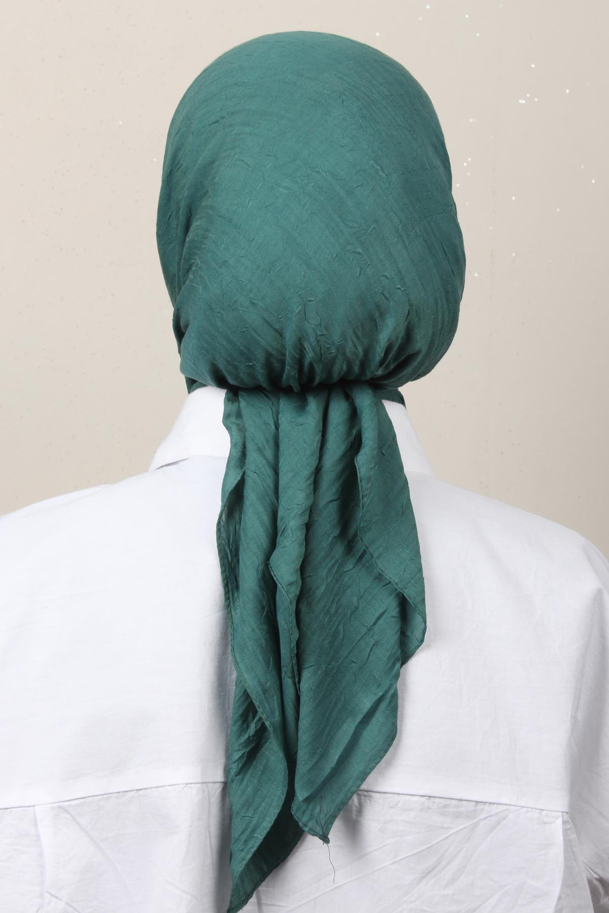 Bambu Kraşlı Eşarp 3081-73 Zümrüt 