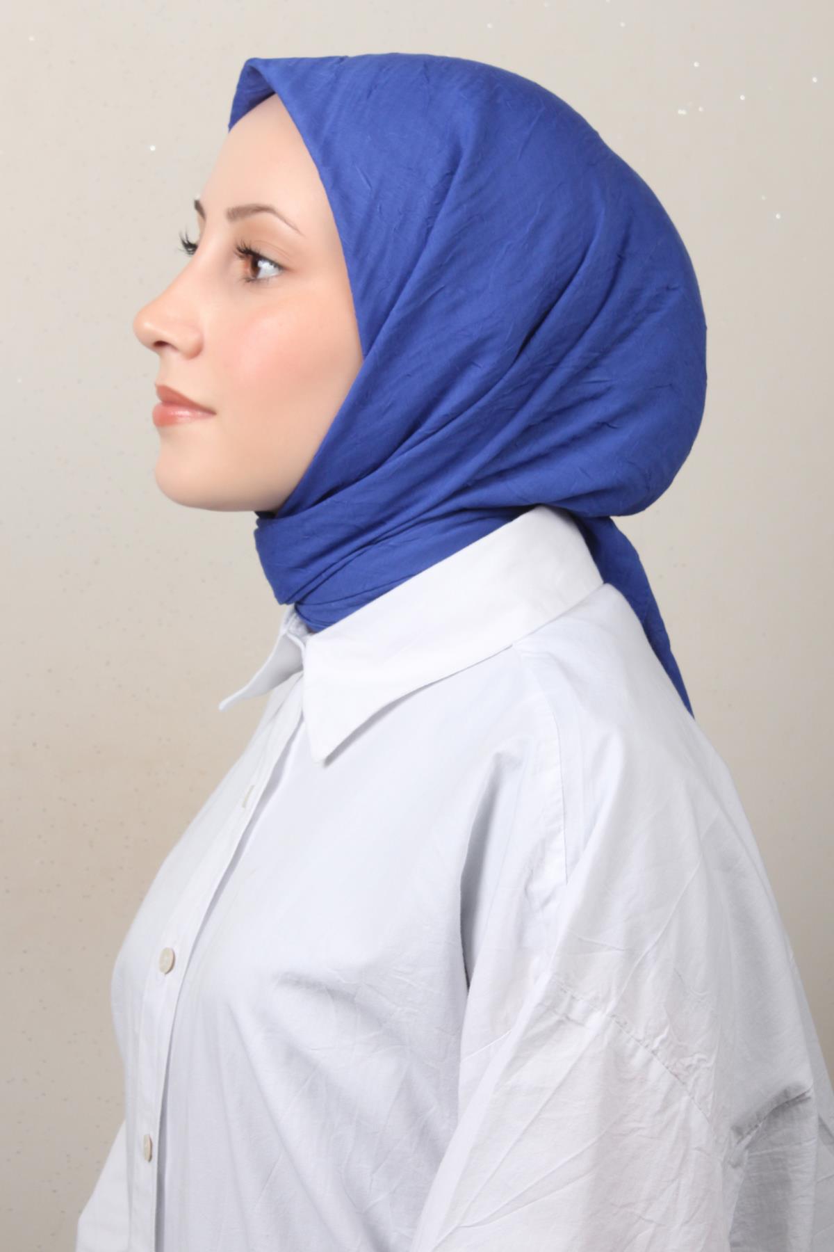 Bambu Kraşlı Eşarp 3081-78 Saks 