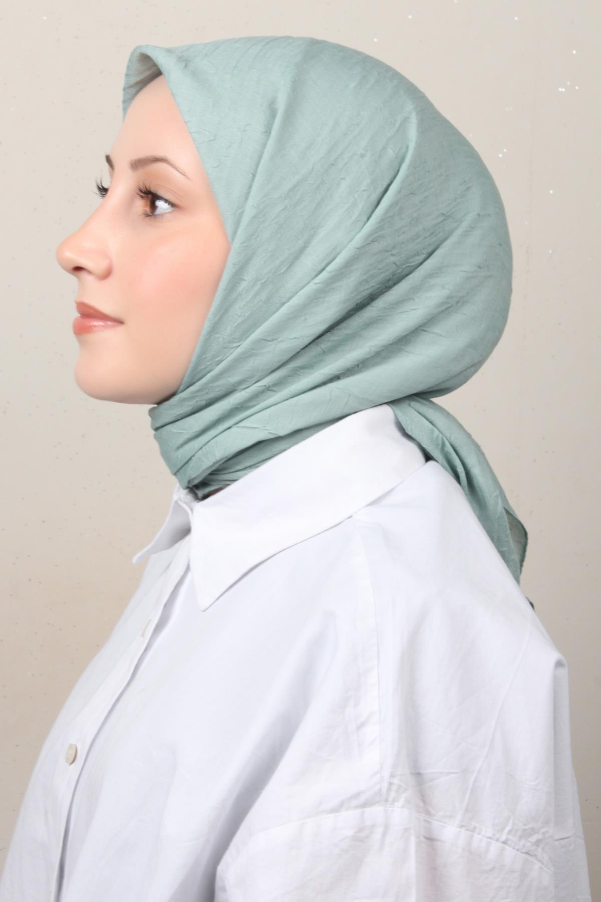 Bambu Kraşlı Eşarp 3081-81 Mint Yeşili 