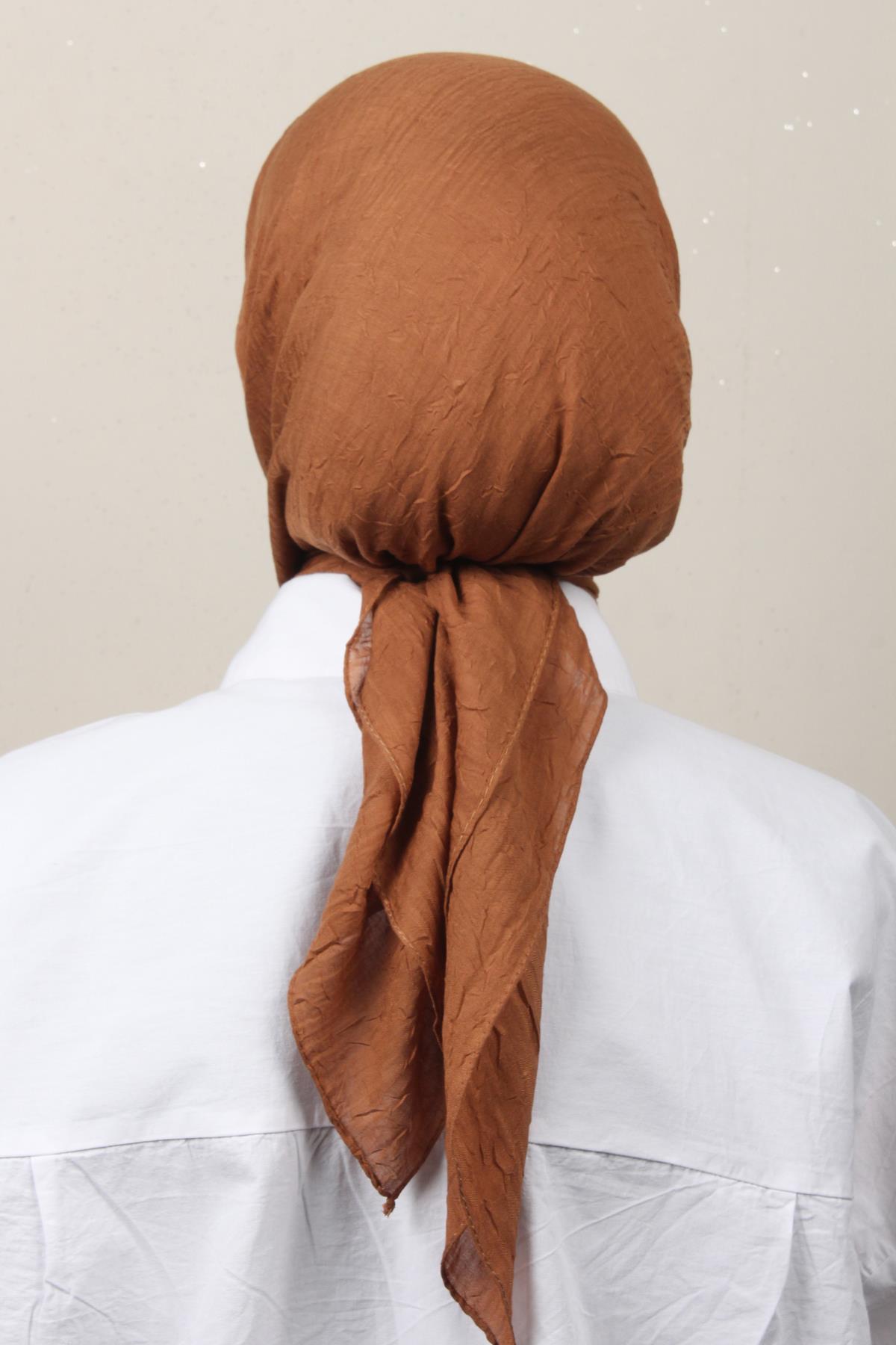 Bambu Kraşlı Eşarp 3081-83 Sıcak Kahve 