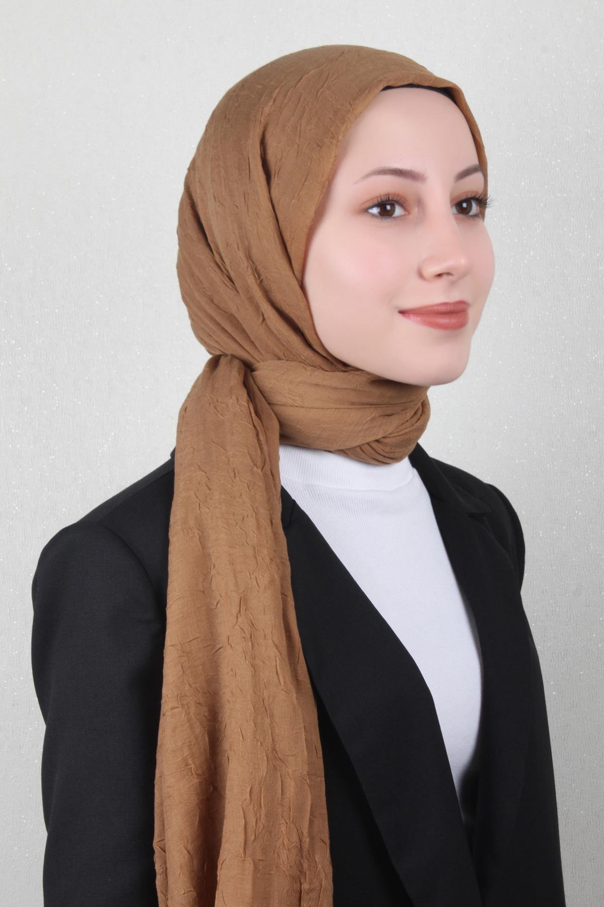 Bambu Kraşlı Şal 2724-117 Bal Köpüğü