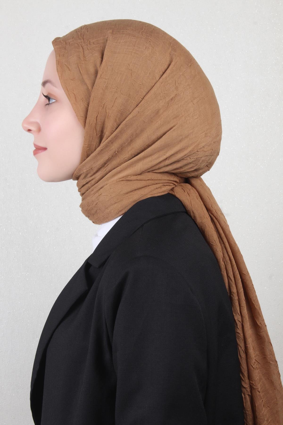 Bambu Kraşlı Şal 2724-117 Bal Köpüğü