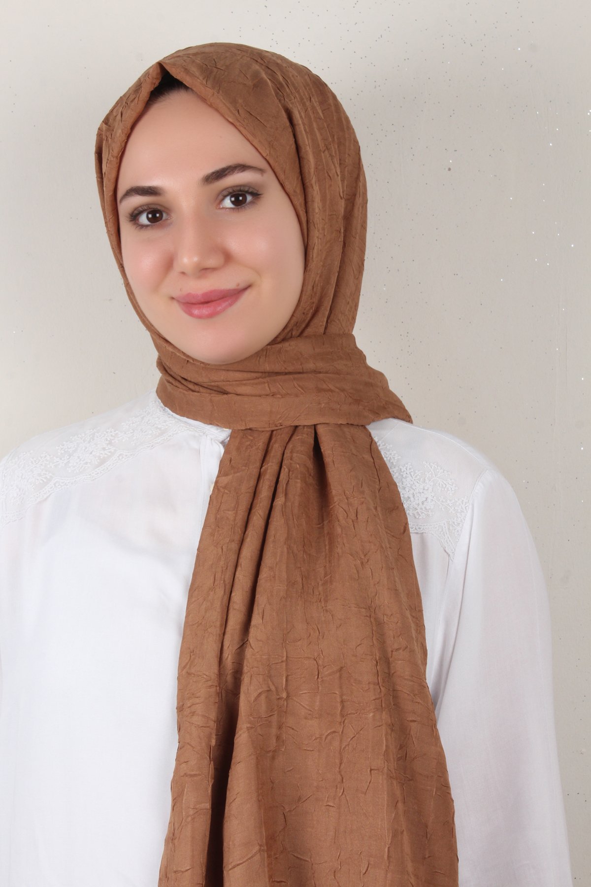 Bambu Kraşlı Şal 2724-128 Sütlü Kahve