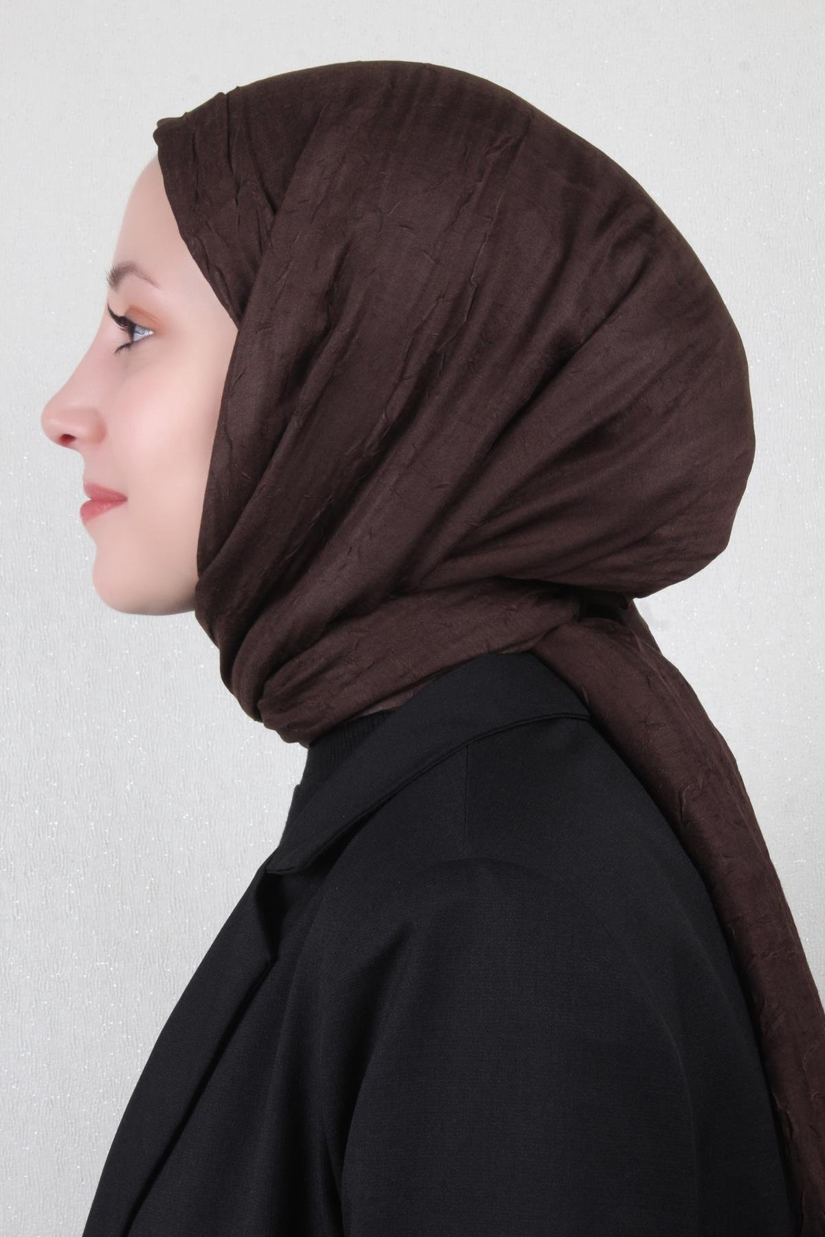 Bambu Kraşlı Şal 2724-13 Acı Kahve