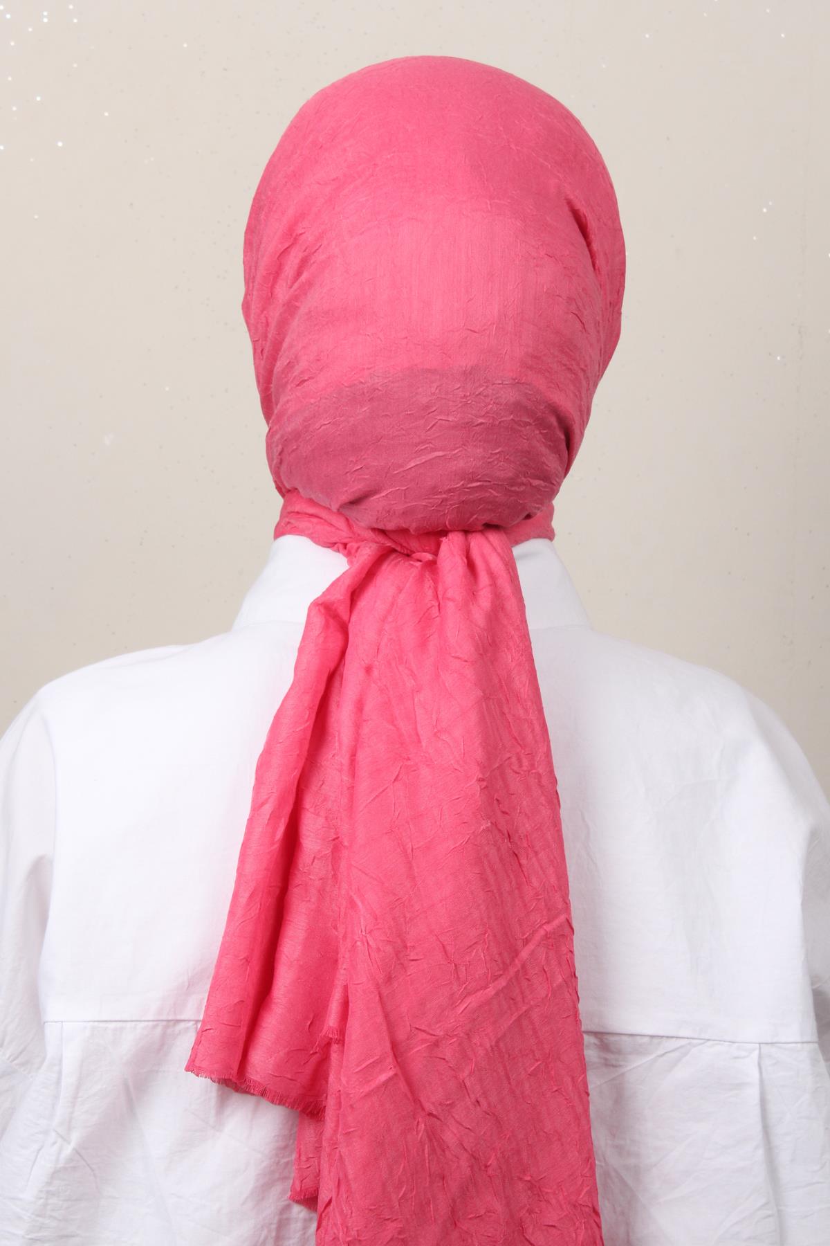 Bambu Kraşlı Şal 2724-139 Fuşya 