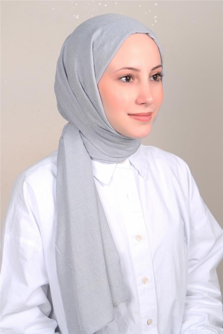 Bambu Kraşlı Şal 2724-145 Gri 