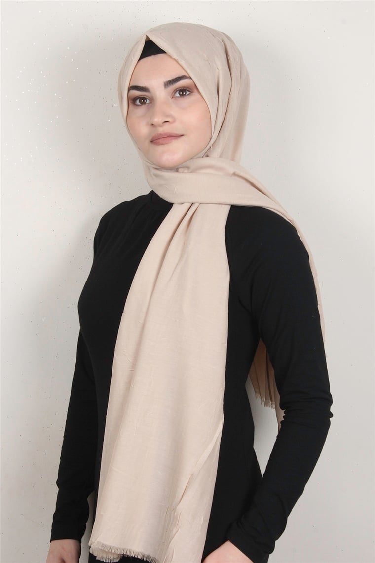 Bambu Kraşlı Şal 2724-15 Çöl Kahvesi