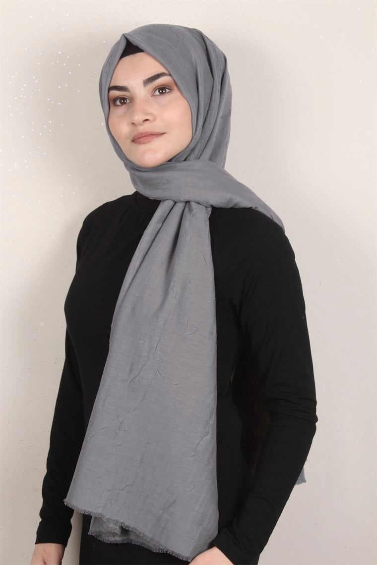 Bambu Kraşlı Şal 2724-16 Kül 