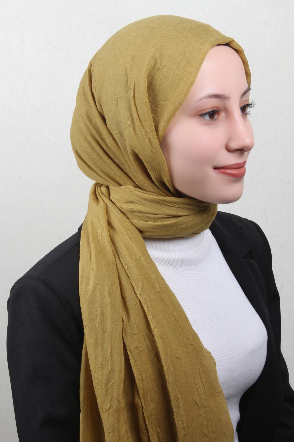 Bambu Kraşlı Şal 2724-25 Hardal