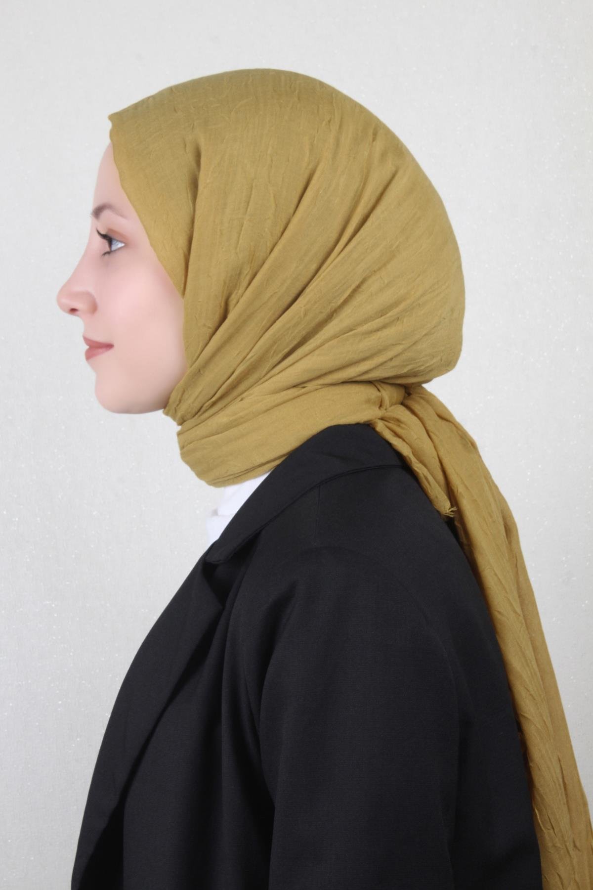 Bambu Kraşlı Şal 2724-25 Hardal