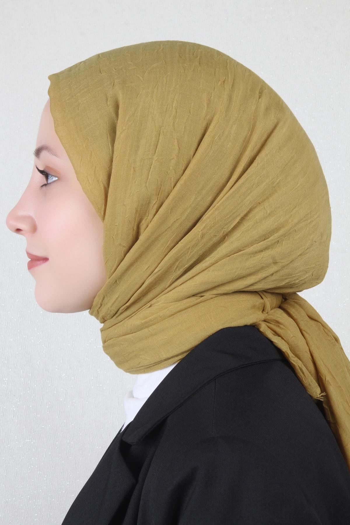 Bambu Kraşlı Şal 2724-25 Hardal