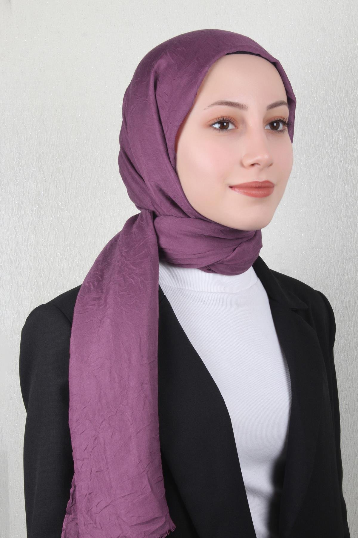 Bambu Kraşlı Şal 2724-26 Fuşya