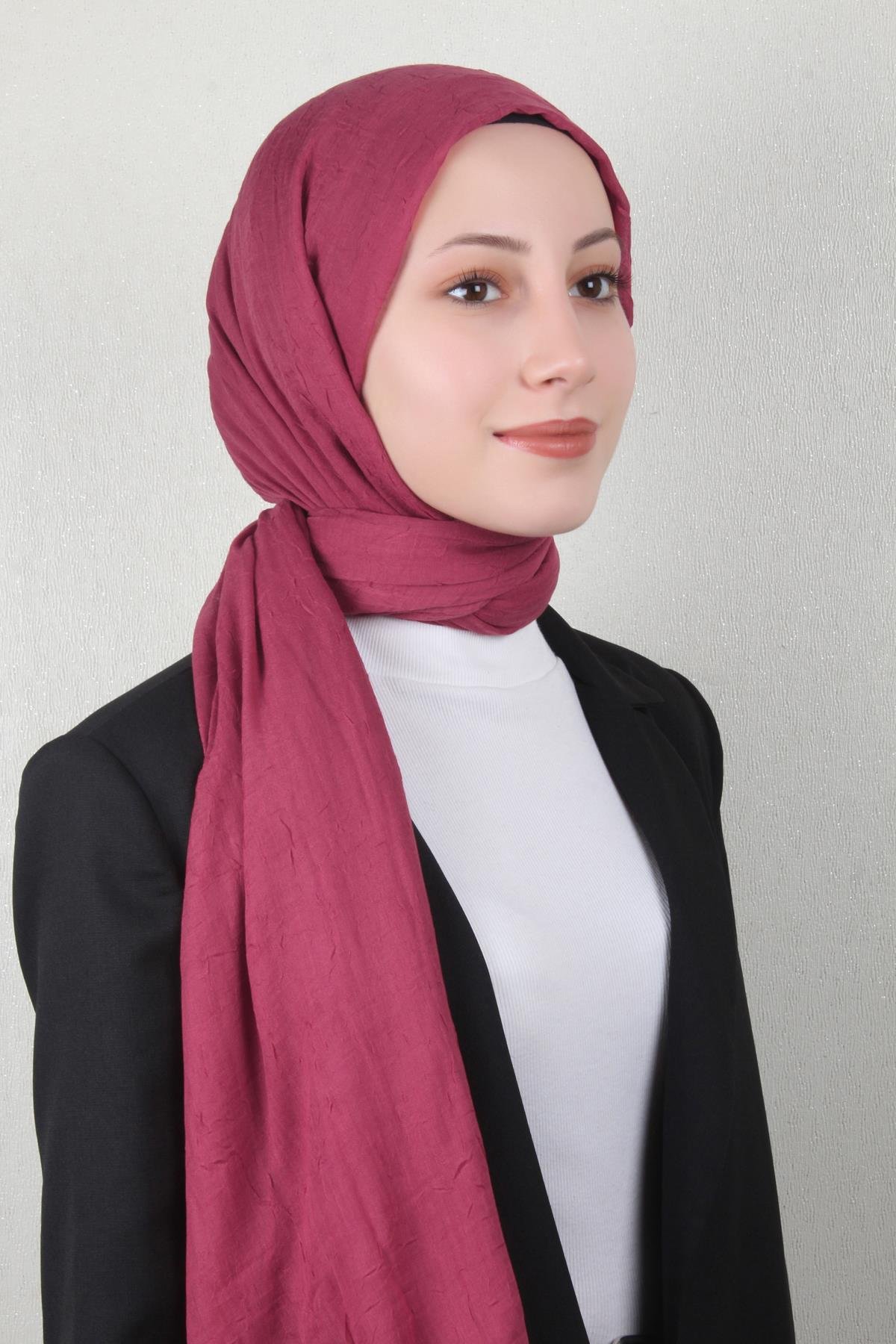 Bambu Kraşlı Şal 2724-30 Vişne Çürüğü