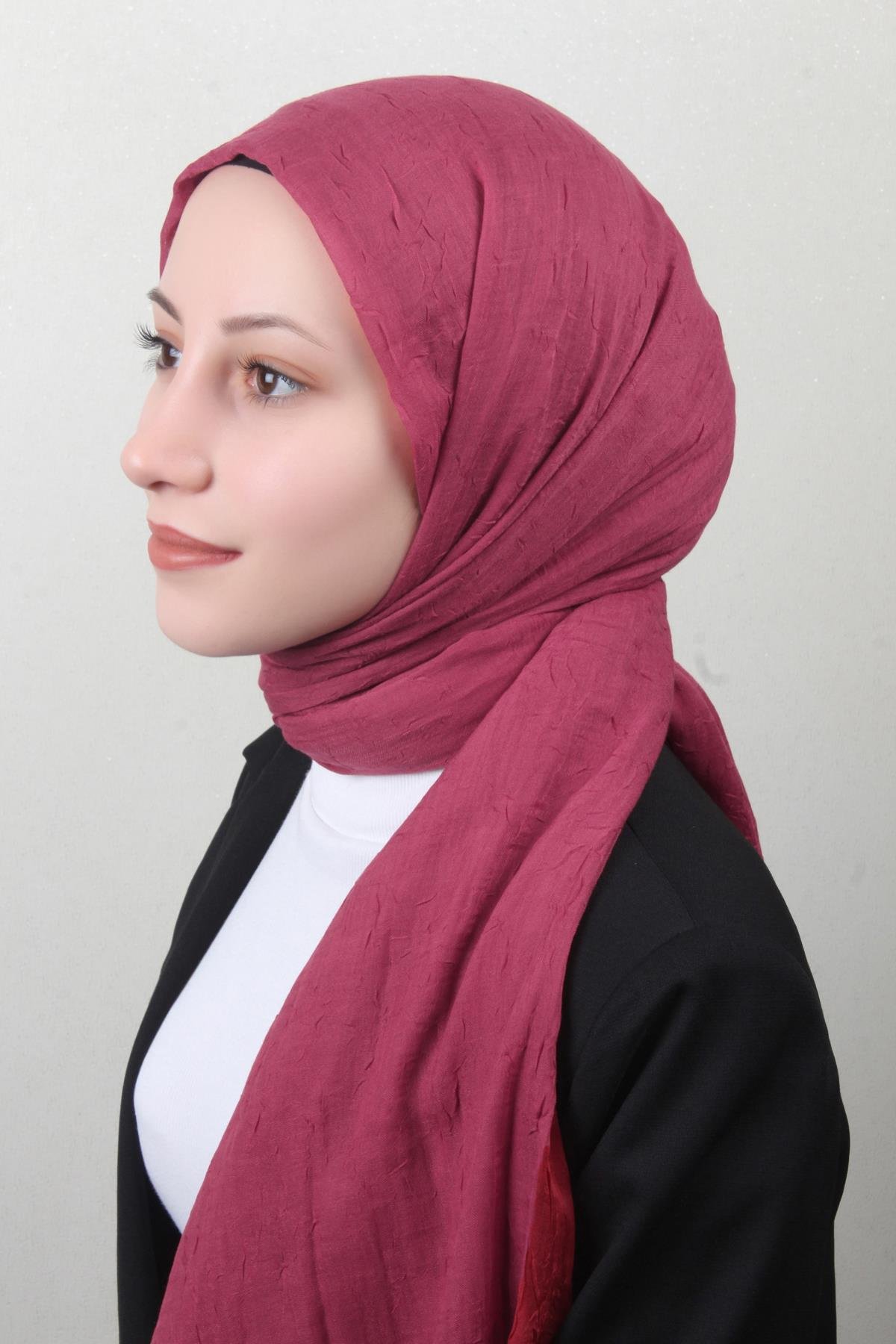 Bambu Kraşlı Şal 2724-30 Vişne Çürüğü