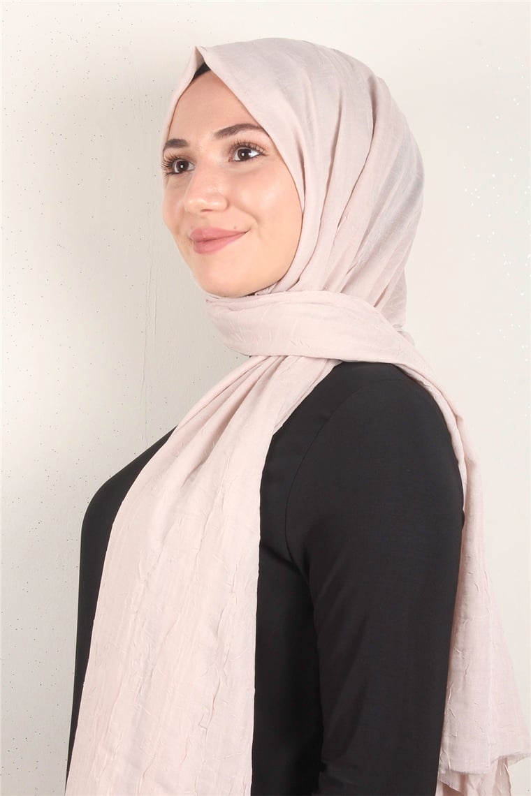 Bambu Kraşlı Şal 2724-33 Bej