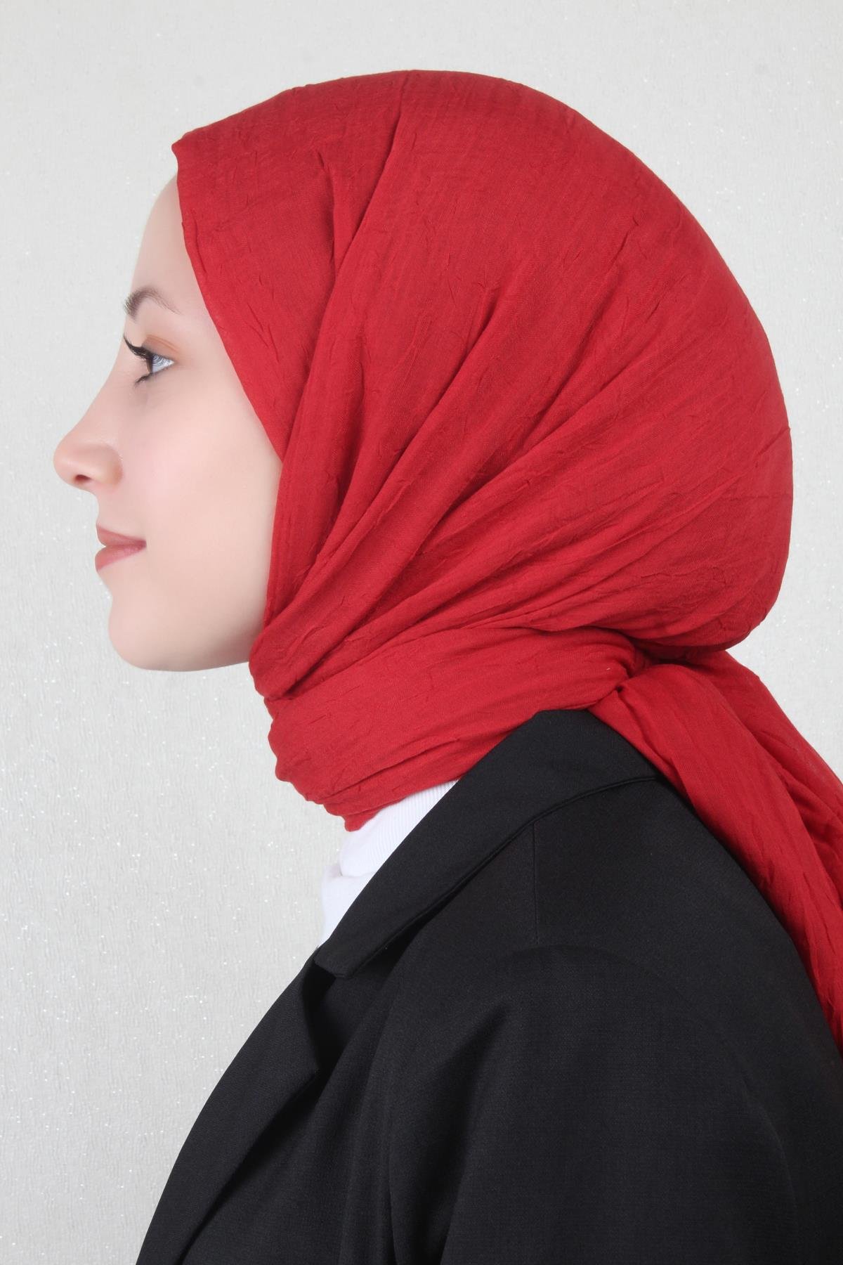 Bambu Kraşlı Şal 2724-37 Kırmızı