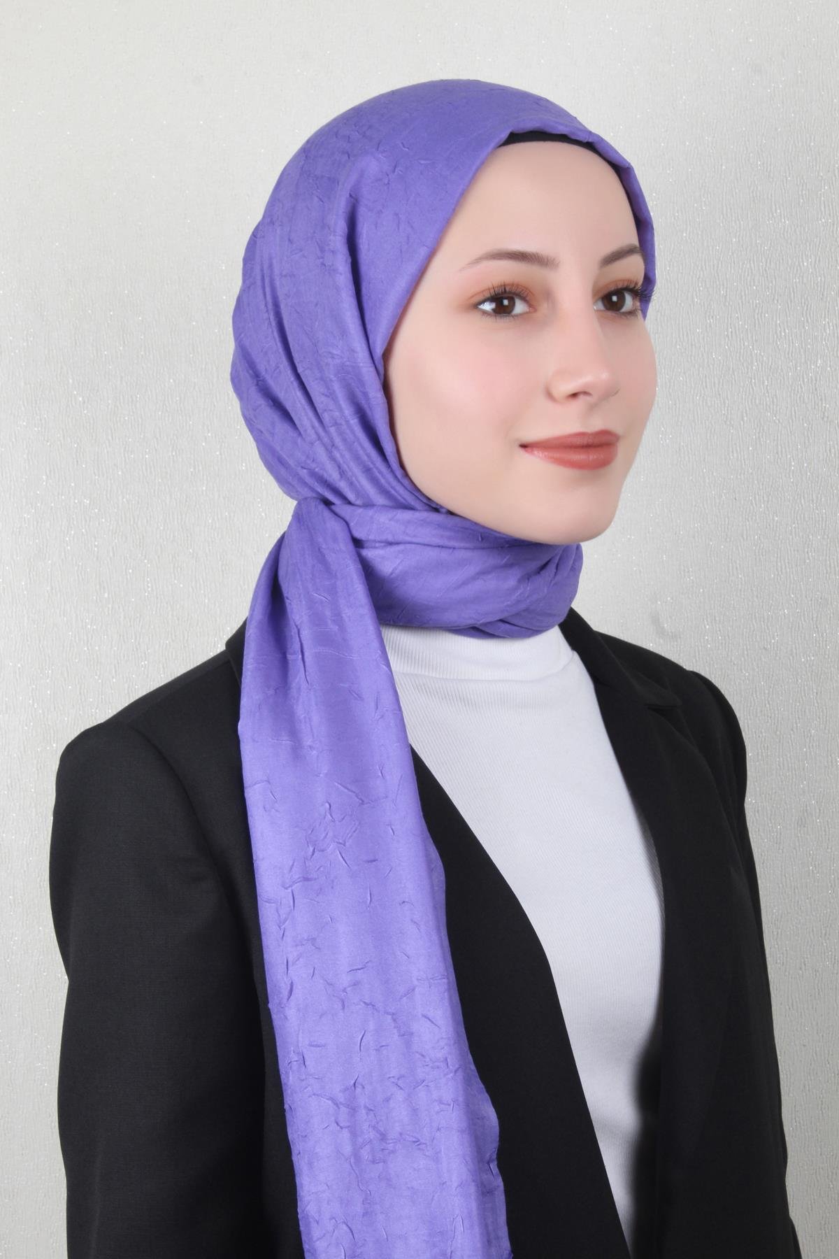 Bambu Kraşlı Şal 2724-42 Leylak