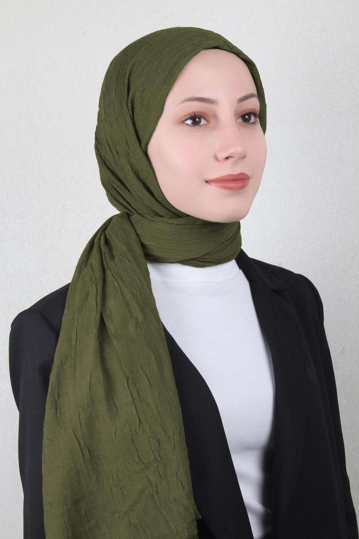 Bambu Kraşlı Şal 2724-53 Yeşil