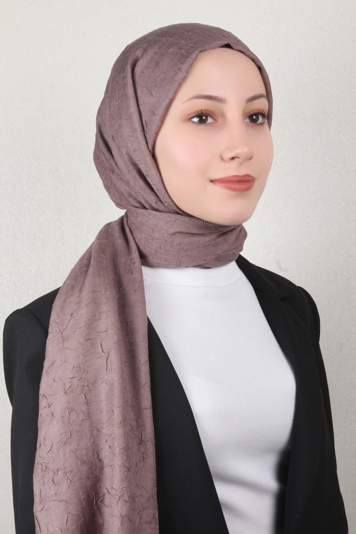 Bambu Kraşlı Şal 2724-57 Ağaç Kabuğu