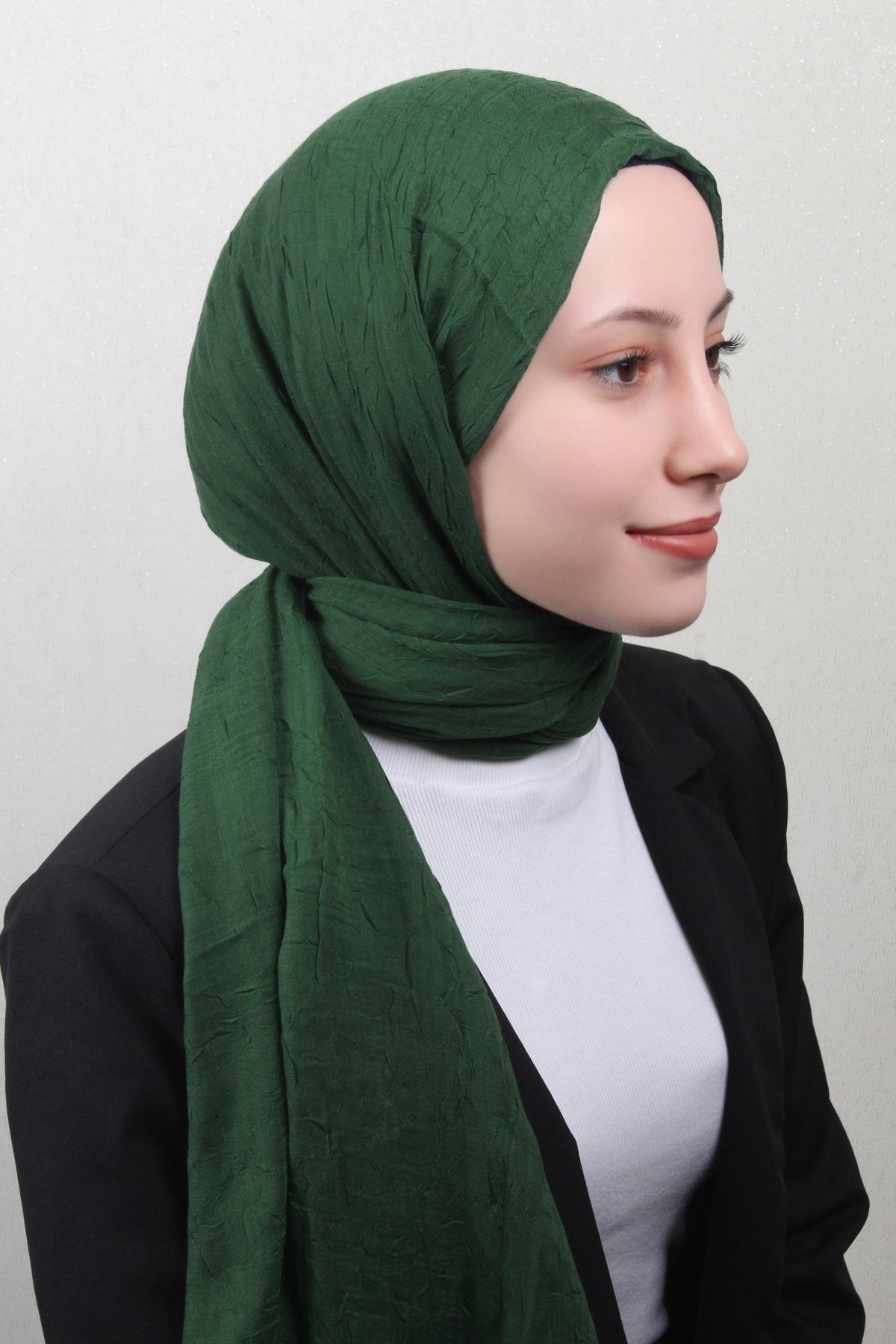 Bambu Kraşlı Şal 2724-80 Zümrüt