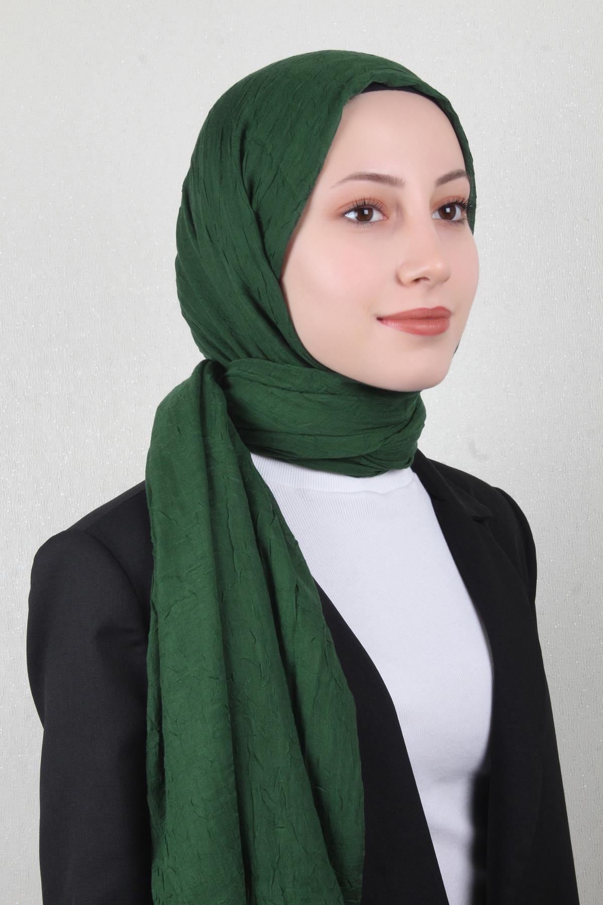 Bambu Kraşlı Şal 2724-80 Zümrüt