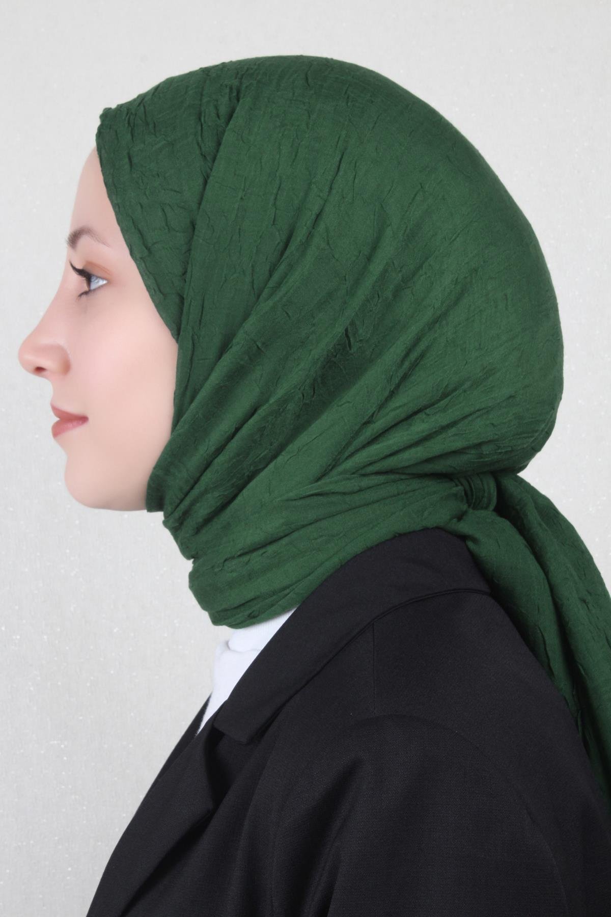 Bambu Kraşlı Şal 2724-80 Zümrüt