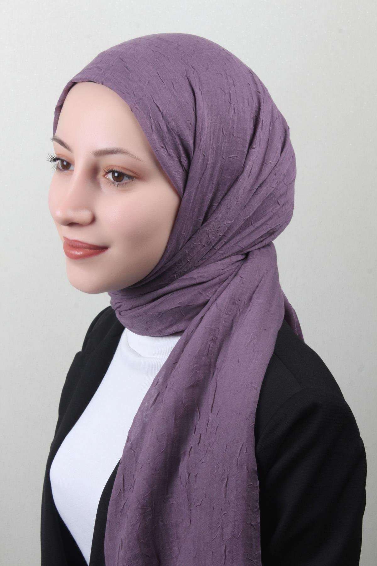 Bambu Kraşlı Şal 2724-84 İncir Moru