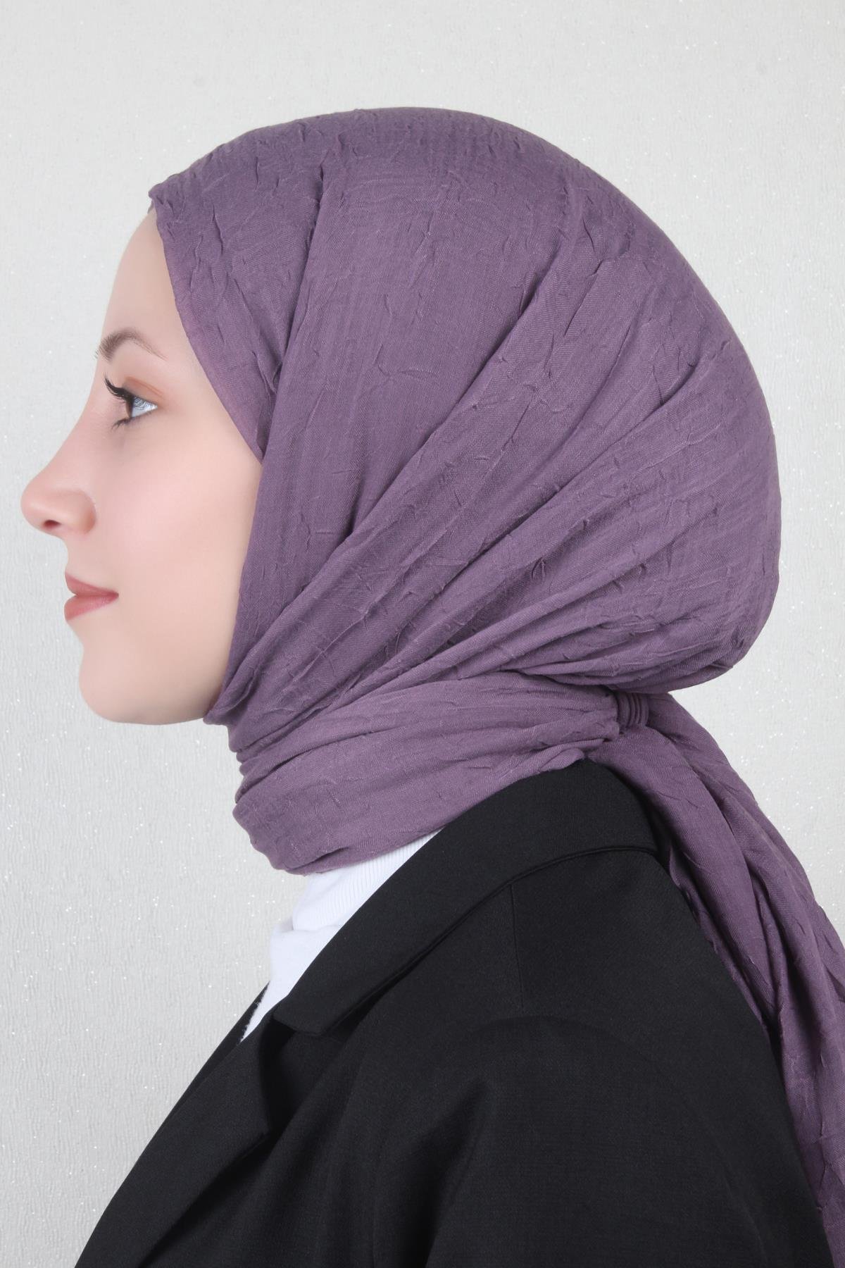 Bambu Kraşlı Şal 2724-84 İncir Moru