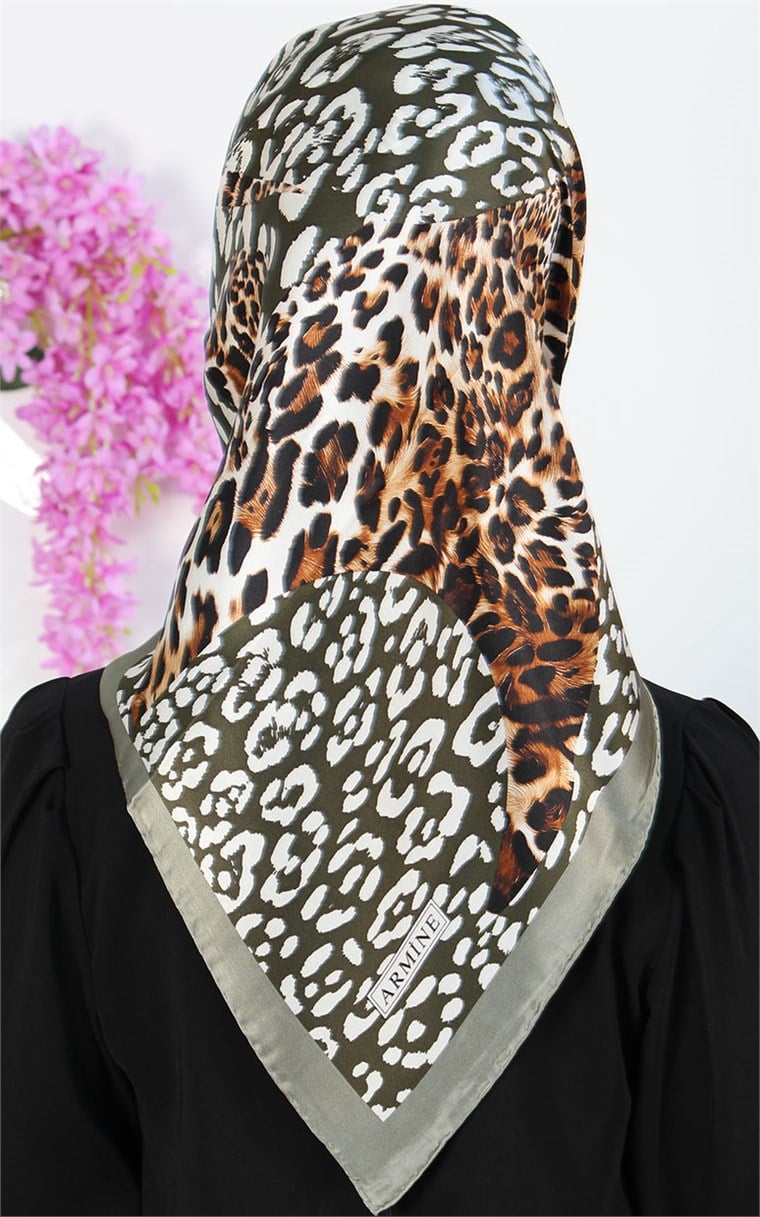 3859-20 ARMİNE İPEK YEŞİL KAHVE