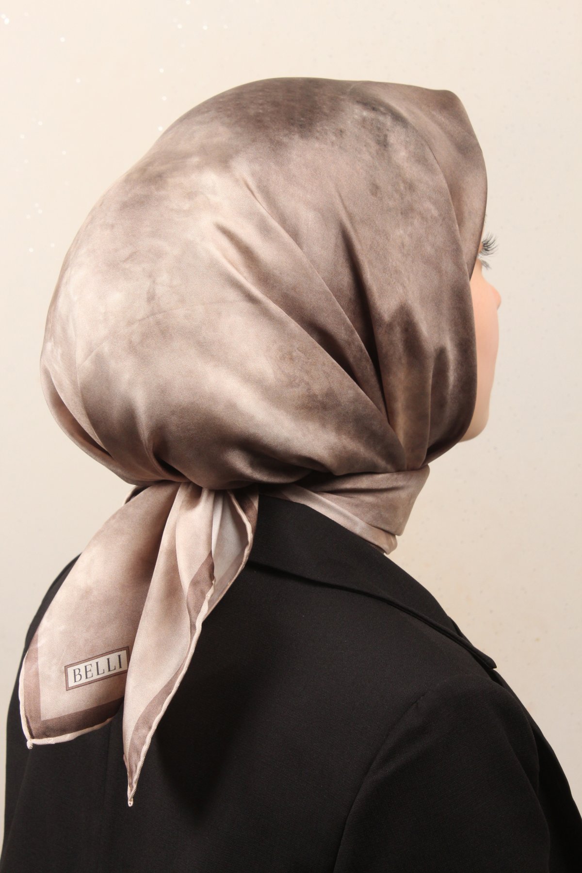 Belli Twil İpek Eşarp 4008-82 Sütlü Kahve