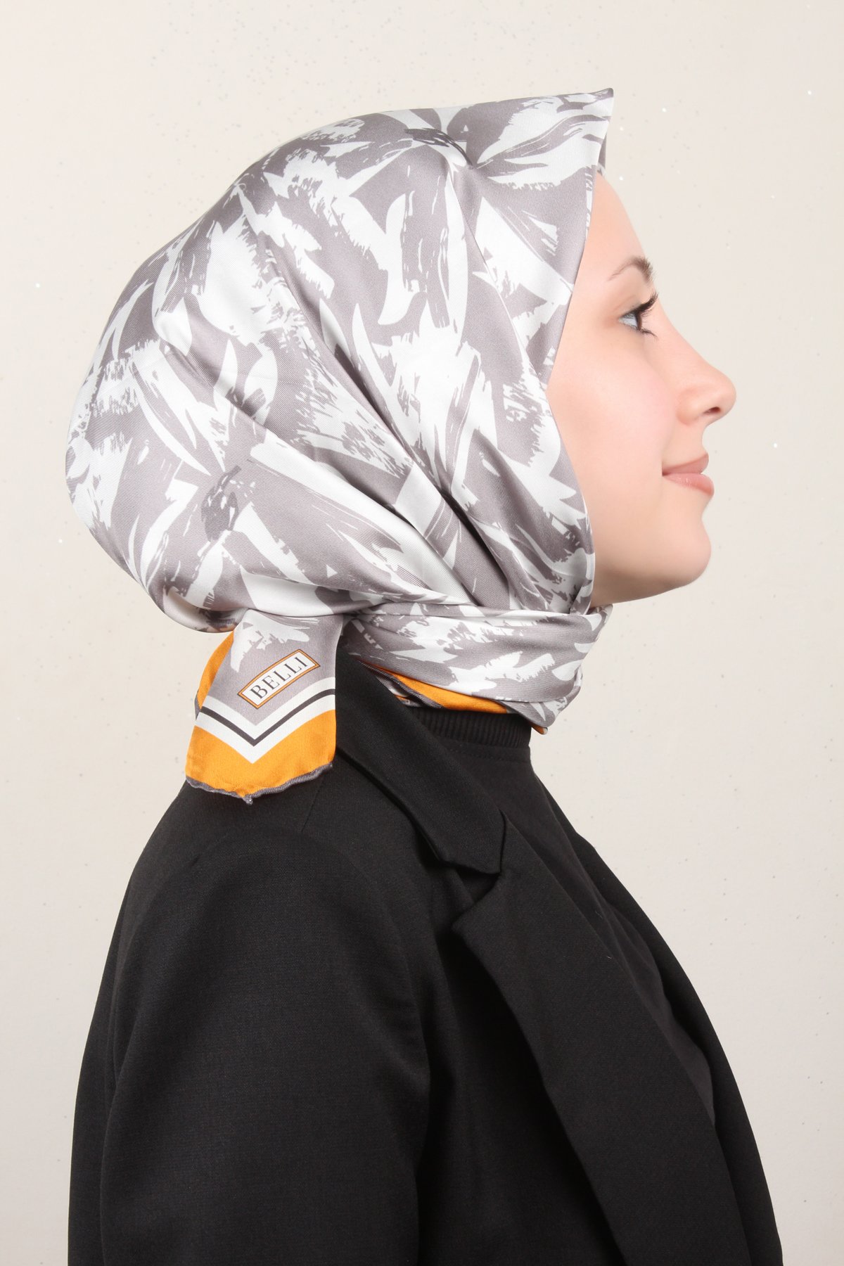Belli Twil İpek Eşarp 4014-37 Gri