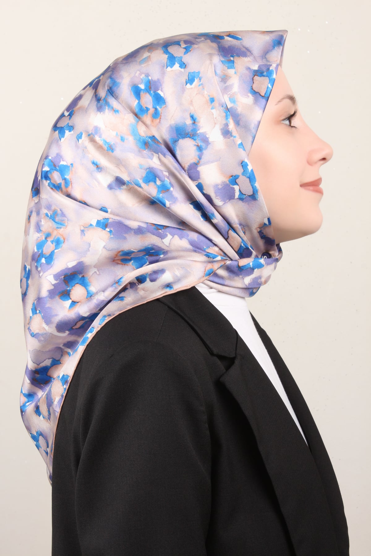 Belli Twil İpek Eşarp 4016-33 Mavi