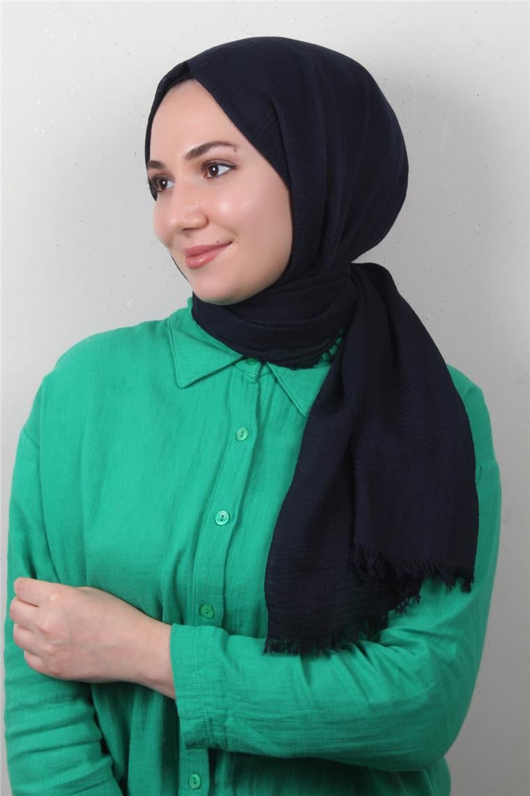 Bürümcük İnce Şal 3093-11 Lacivert