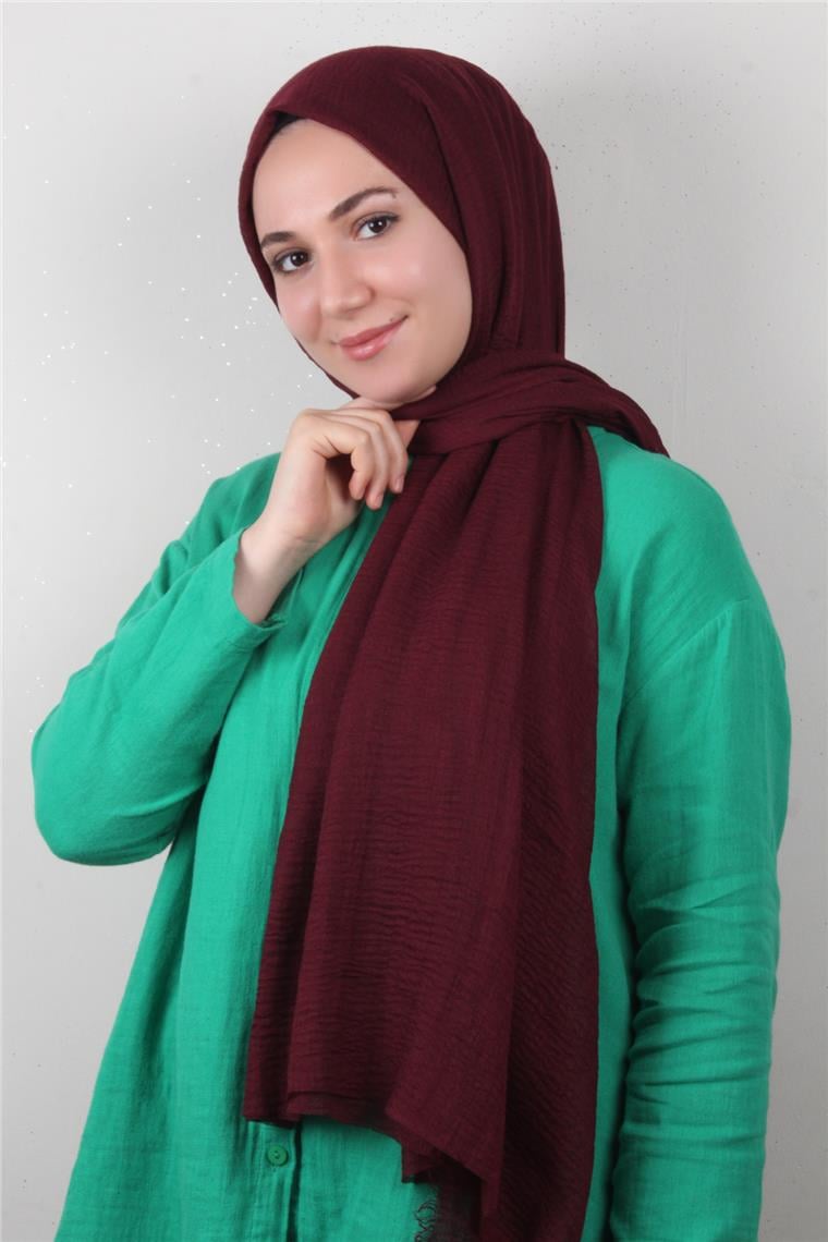 Bürümcük İnce Şal 3093-17 Bordo