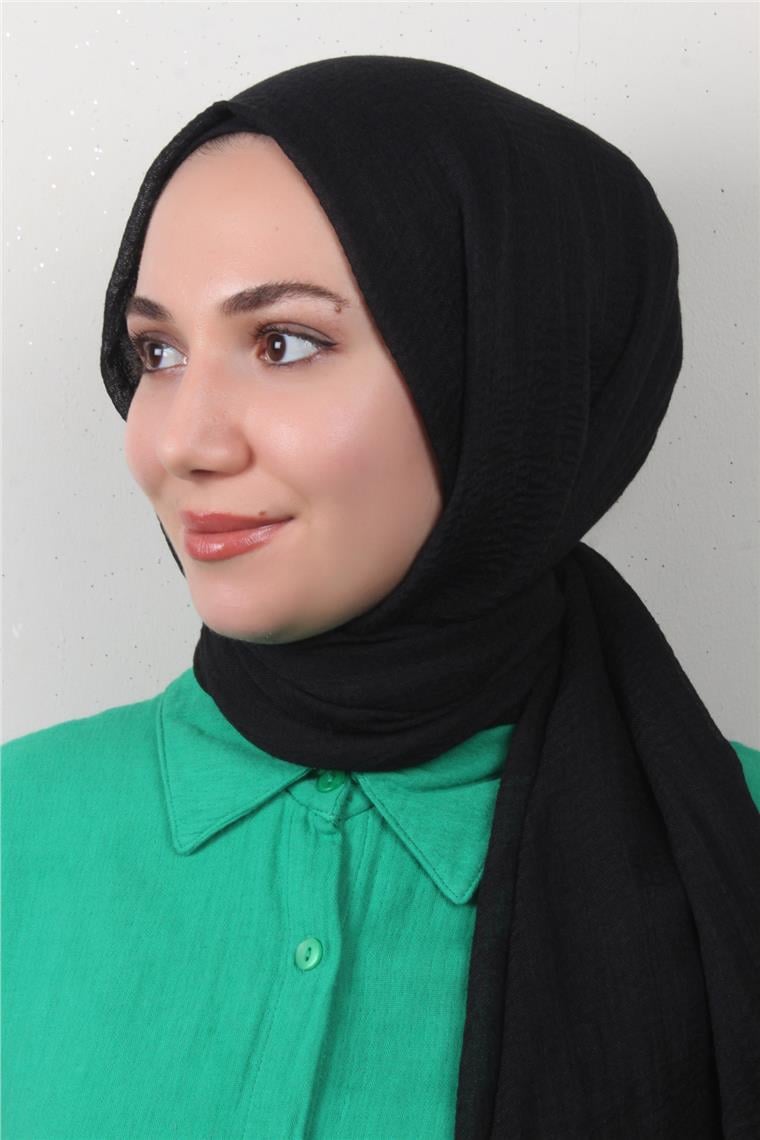 Bürümcük İnce Şal 3093-27 Siyah
