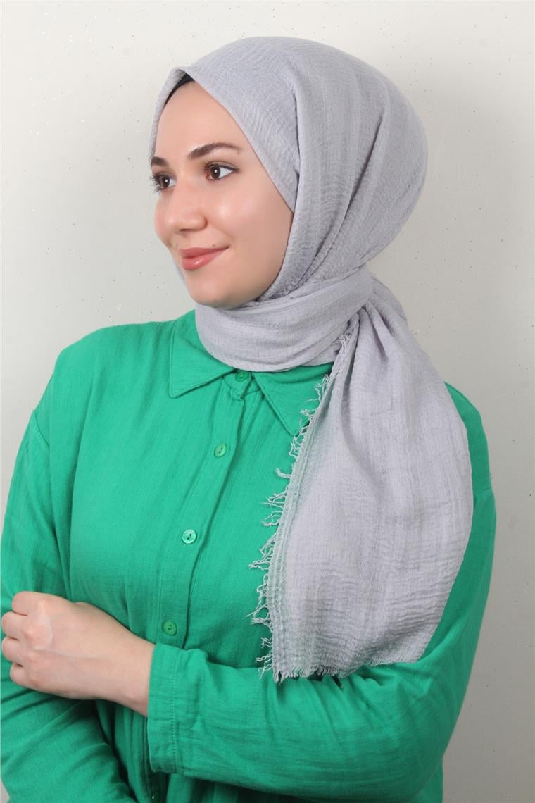 Bürümcük İnce Şal 3093-3 Gümüş