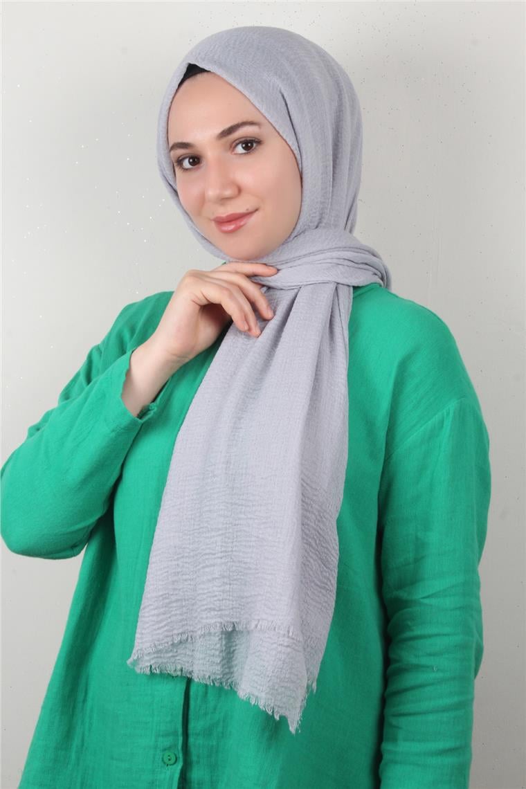 Bürümcük İnce Şal 3093-3 Gümüş