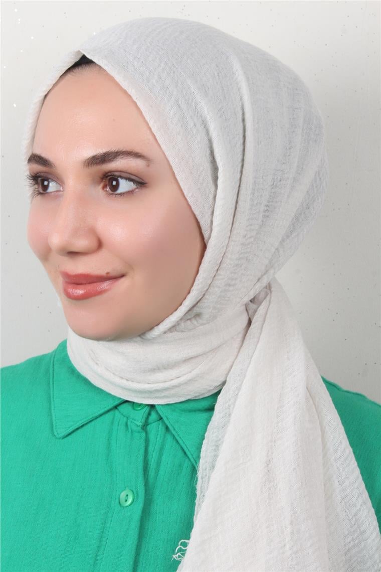 Bürümcük İnce Şal 3093-30 Kirli Beyaz