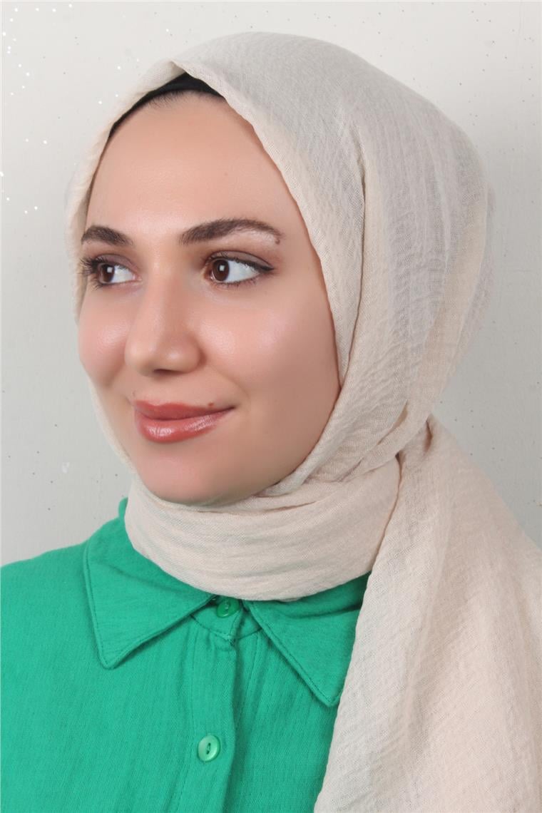 Bürümcük İnce Şal 3093-31 Krem