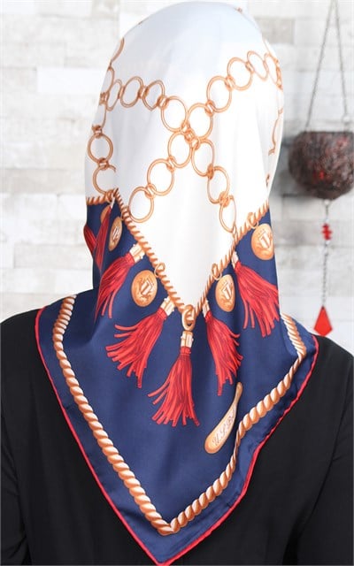 102-0020-03 U.S POLO ASSN EŞARP LACİVERT KREM