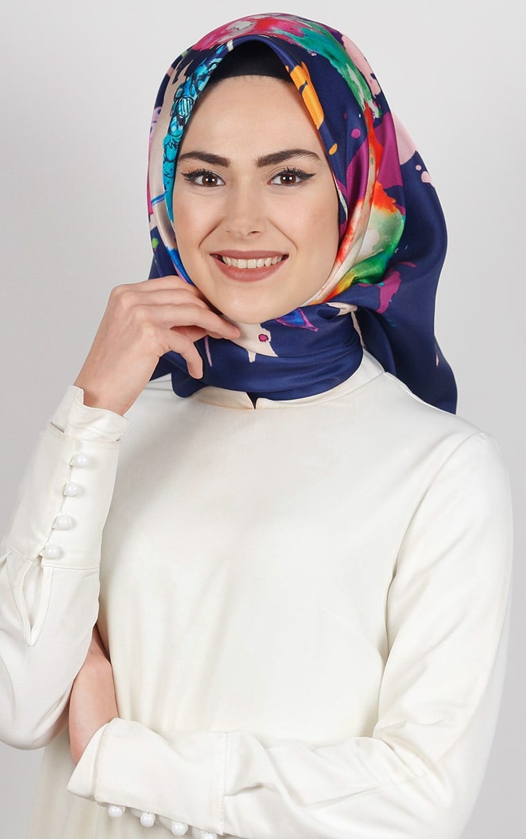 Piramit Tafta Dijital Eşarp 1921-10