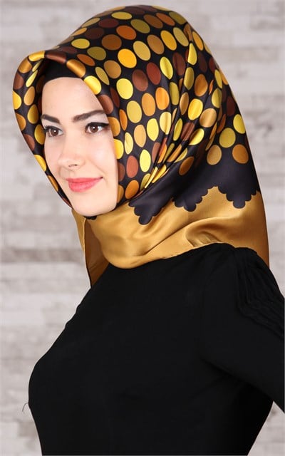 6452-01 ARMİNE İPEK EŞARP 2015 YAZ GOLD